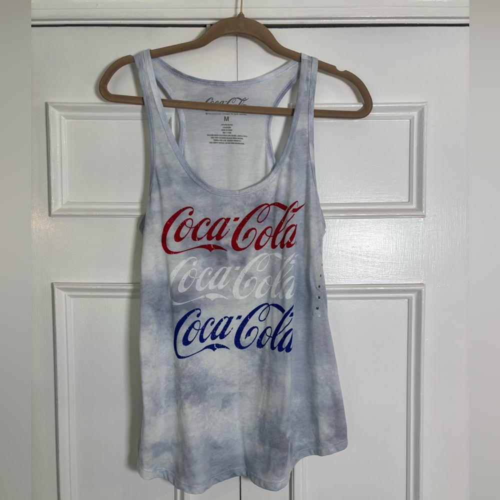NWT Women’s & Teen 4th of July Red White & Blue Coca Cola Tank Top size Medium